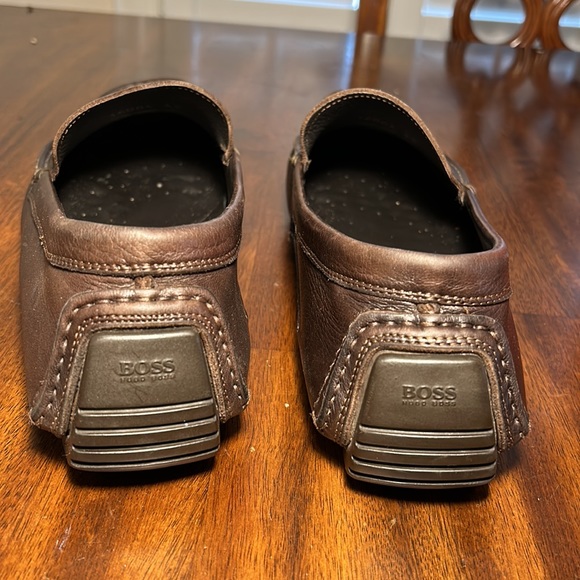 HOGO BOSS BROWN LEATHER DRIVER MOCCASIN. - Picture 3 of 12
